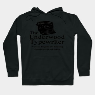 Old Ad Underwood Manual Typewriter Vintage Black Hoodie